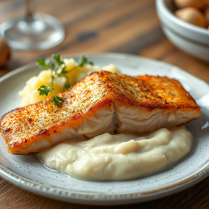 Lachsfilet mit Kartoffel-Blumenkohl Püree - easy abendessen Rezept