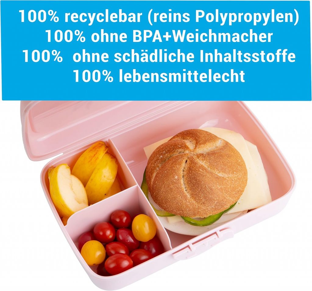Brotdose, Pausenbox offen, 100% recyclebar, ohne BPA, lebensmittelecht